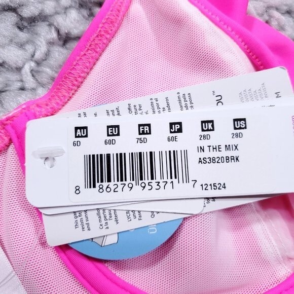 Freya In The Mix Underwire Banded Halter Bikini Swim Top Size 28D Pink Seamed - Picture 6 of 9